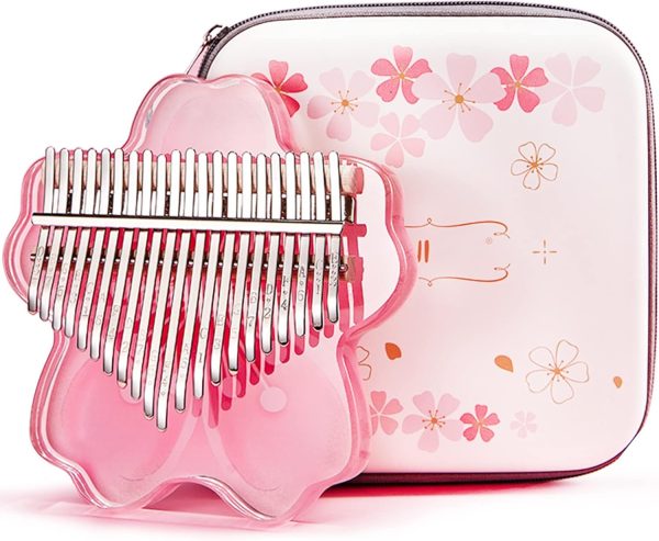 Fiunkes Handmade Kalimba Instrument Pink-0