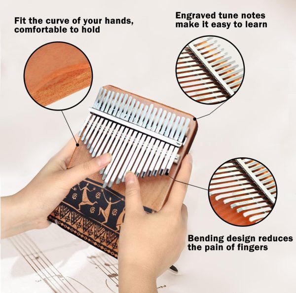 Kalimba 21 Keys Dark Brown Musical Instrument-2