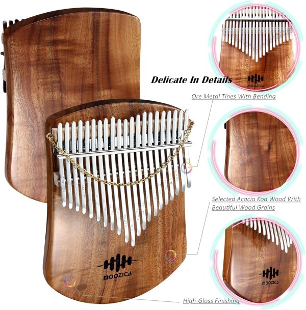 Moozica 21-Key Thumb Piano Wood-2