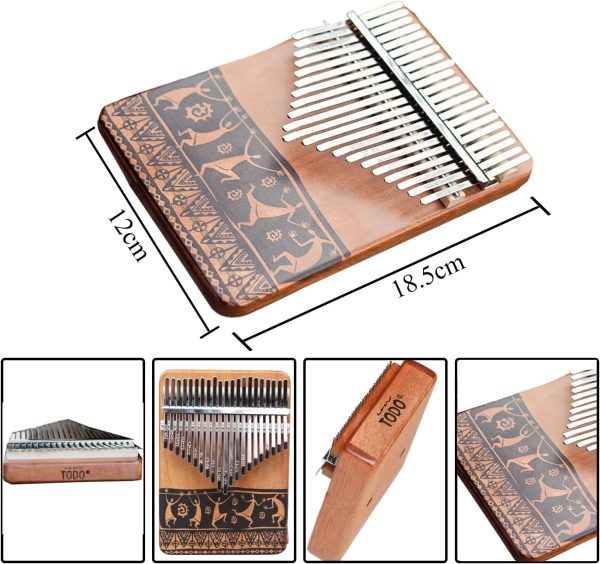 Kalimba 21 Keys Dark Brown Musical Instrument-3