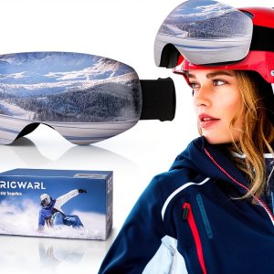 Adult Snow Goggles Black Frame-silver Lens-0