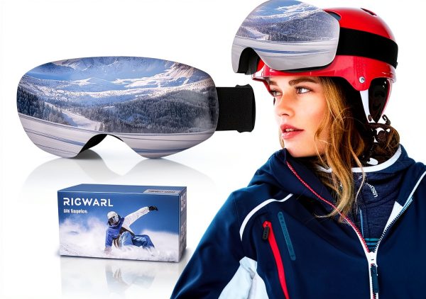 Adult Snow Goggles Black Frame-silver Lens-0