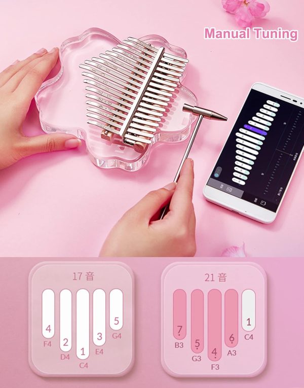 Fiunkes Handmade Kalimba Instrument Pink-4