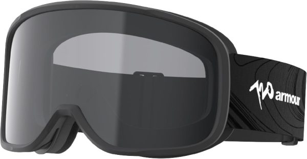 Ski Goggles Matte Black Frame With Gray Lens-0