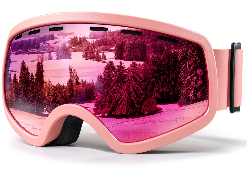 Child wearing Pavo snowboarding goggles on a snowy slope