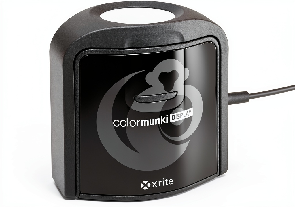 Installing X-Rite ColorMunki Display Calibration LED Light on a wooden desk