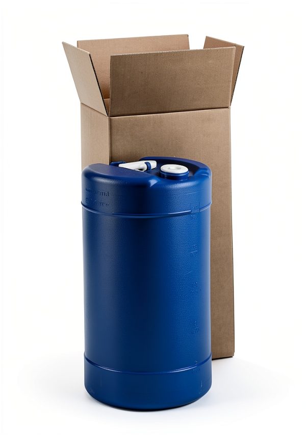 GREIF 15 Gallon Blue Food‑Grade Plastic Storage Drum with Carry Handle-0